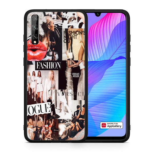 Θήκη Αγίου Βαλεντίνου Huawei P Smart S Collage Fashion από τη Smartfits με σχέδιο στο πίσω μέρος και μαύρο περίβλημα | Huawei P Smart S Collage Fashion case with colorful back and black bezels