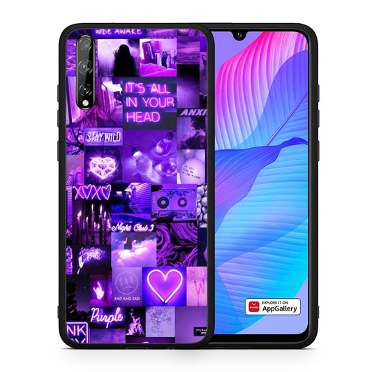 Θήκη Αγίου Βαλεντίνου Huawei P Smart S Collage Stay Wild από τη Smartfits με σχέδιο στο πίσω μέρος και μαύρο περίβλημα | Huawei P Smart S Collage Stay Wild case with colorful back and black bezels