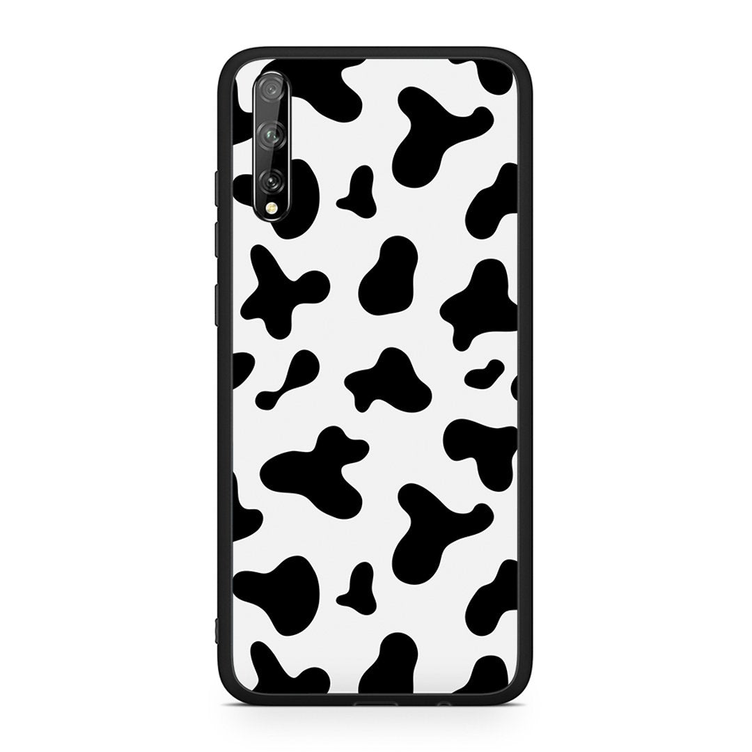 Huawei P Smart S Cow Print θήκη από τη Smartfits με σχέδιο στο πίσω μέρος και μαύρο περίβλημα | Smartphone case with colorful back and black bezels by Smartfits