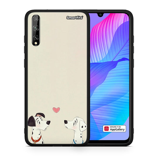 Θήκη Huawei P Smart S Dalmatians Love από τη Smartfits με σχέδιο στο πίσω μέρος και μαύρο περίβλημα | Huawei P Smart S Dalmatians Love case with colorful back and black bezels