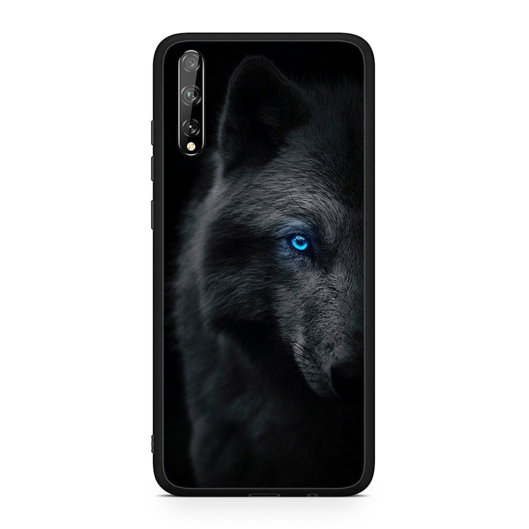 Huawei P Smart S Dark Wolf θήκη από τη Smartfits με σχέδιο στο πίσω μέρος και μαύρο περίβλημα | Smartphone case with colorful back and black bezels by Smartfits