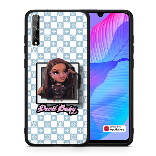 Θήκη Αγίου Βαλεντίνου Huawei P Smart S Devil Baby από τη Smartfits με σχέδιο στο πίσω μέρος και μαύρο περίβλημα | Huawei P Smart S Devil Baby case with colorful back and black bezels