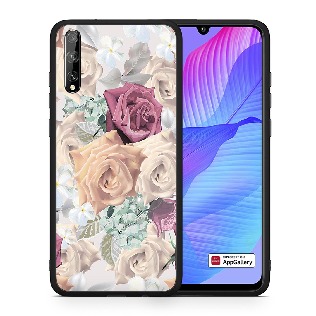 Θήκη Huawei P Smart S Bouquet Floral από τη Smartfits με σχέδιο στο πίσω μέρος και μαύρο περίβλημα | Huawei P Smart S Bouquet Floral case with colorful back and black bezels