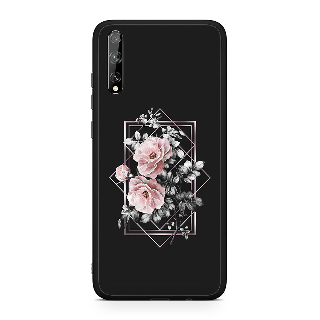 Huawei P Smart S Frame Flower θήκη από τη Smartfits με σχέδιο στο πίσω μέρος και μαύρο περίβλημα | Smartphone case with colorful back and black bezels by Smartfits