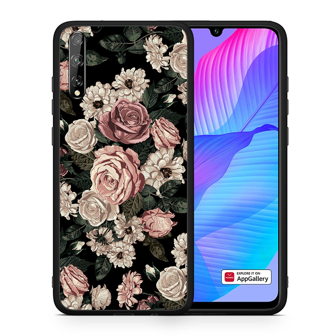 Θήκη Huawei P Smart S Wild Roses Flower από τη Smartfits με σχέδιο στο πίσω μέρος και μαύρο περίβλημα | Huawei P Smart S Wild Roses Flower case with colorful back and black bezels