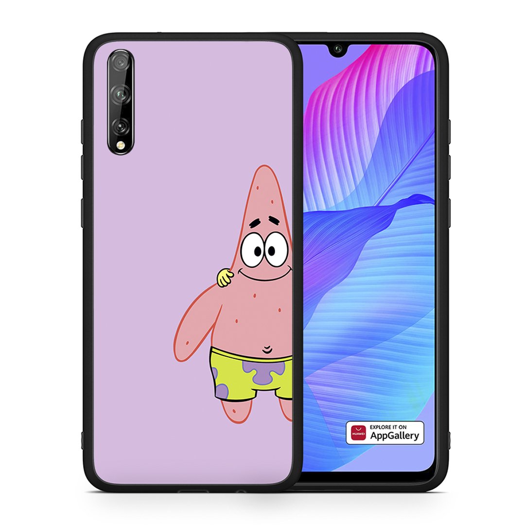 Θήκη Huawei P Smart S  Friends Patrick από τη Smartfits με σχέδιο στο πίσω μέρος και μαύρο περίβλημα | Huawei P Smart S  Friends Patrick case with colorful back and black bezels