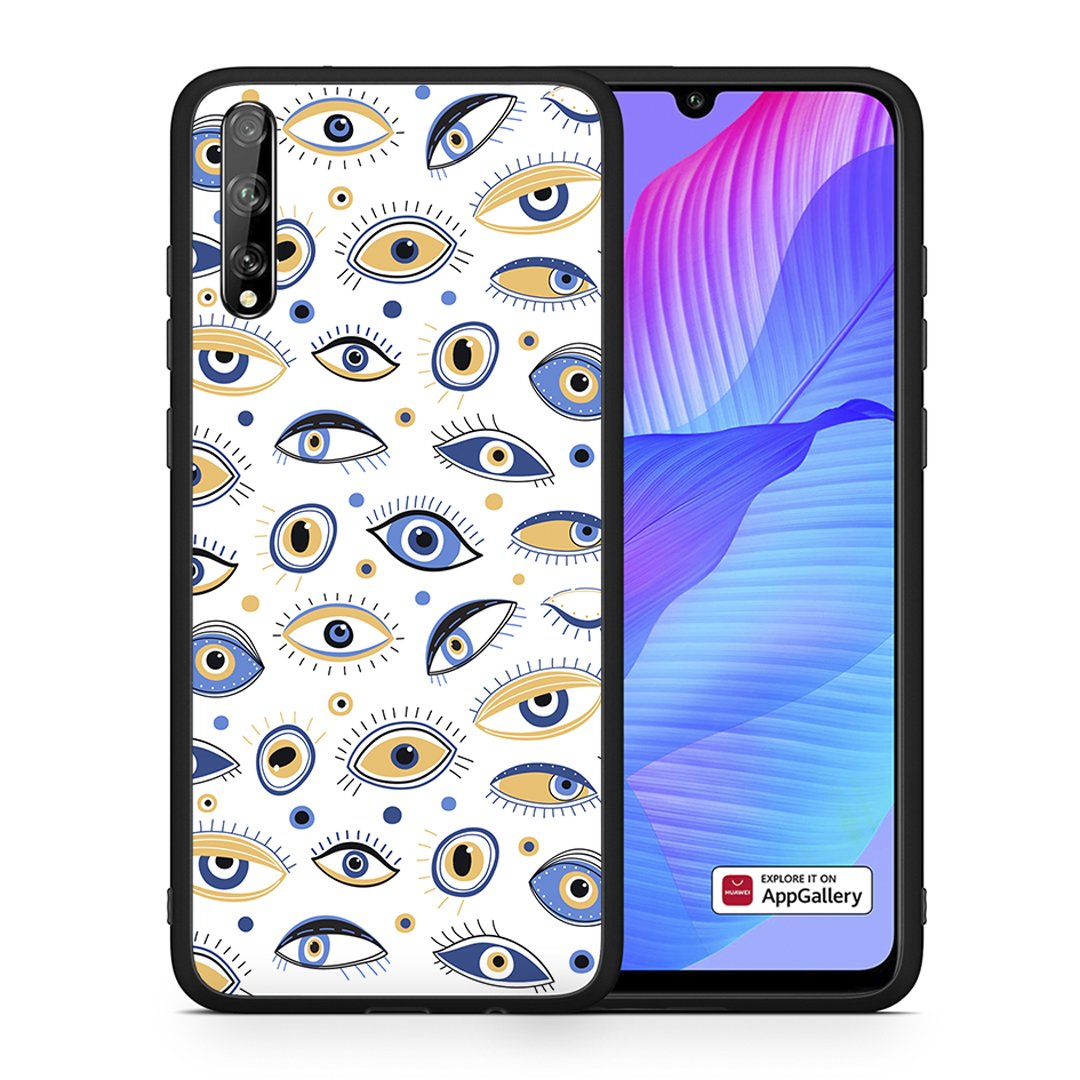 Θήκη Huawei P Smart S Ftou Ftou από τη Smartfits με σχέδιο στο πίσω μέρος και μαύρο περίβλημα | Huawei P Smart S Ftou Ftou case with colorful back and black bezels