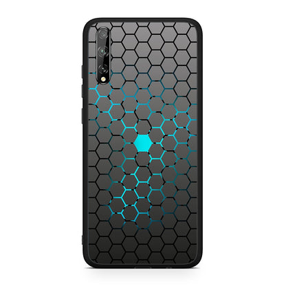 Huawei P Smart S Hexagonal Geometric θήκη από τη Smartfits με σχέδιο στο πίσω μέρος και μαύρο περίβλημα | Smartphone case with colorful back and black bezels by Smartfits