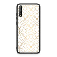 Thumbnail for Huawei P Smart S Luxury White Geometric θήκη από τη Smartfits με σχέδιο στο πίσω μέρος και μαύρο περίβλημα | Smartphone case with colorful back and black bezels by Smartfits
