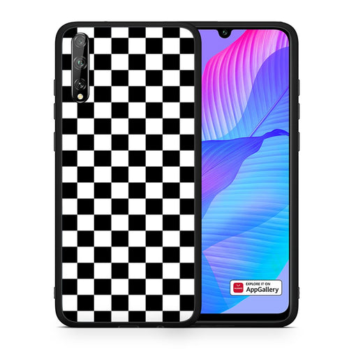 Θήκη Huawei P Smart S Squares Geometric από τη Smartfits με σχέδιο στο πίσω μέρος και μαύρο περίβλημα | Huawei P Smart S Squares Geometric case with colorful back and black bezels