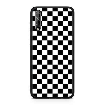 Huawei P Smart S Squares Geometric θήκη από τη Smartfits με σχέδιο στο πίσω μέρος και μαύρο περίβλημα | Smartphone case with colorful back and black bezels by Smartfits