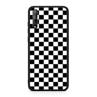 Thumbnail for Huawei P Smart S Squares Geometric θήκη από τη Smartfits με σχέδιο στο πίσω μέρος και μαύρο περίβλημα | Smartphone case with colorful back and black bezels by Smartfits