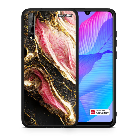Θήκη Huawei P Smart S Glamorous Pink Marble από τη Smartfits με σχέδιο στο πίσω μέρος και μαύρο περίβλημα | Huawei P Smart S Glamorous Pink Marble case with colorful back and black bezels