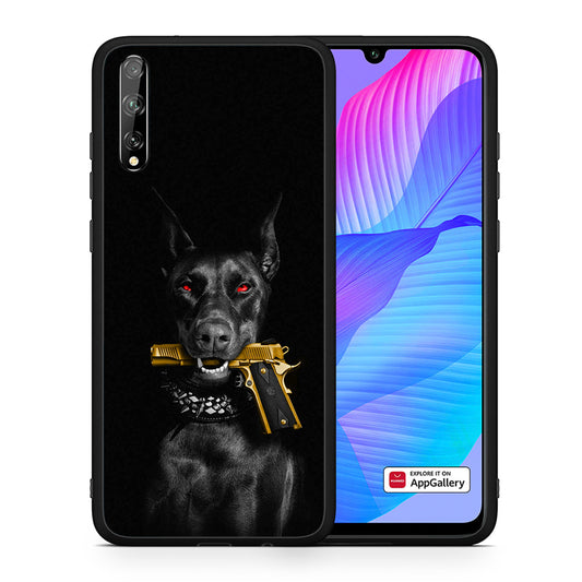 Θήκη Αγίου Βαλεντίνου Huawei P Smart S Golden Gun από τη Smartfits με σχέδιο στο πίσω μέρος και μαύρο περίβλημα | Huawei P Smart S Golden Gun case with colorful back and black bezels