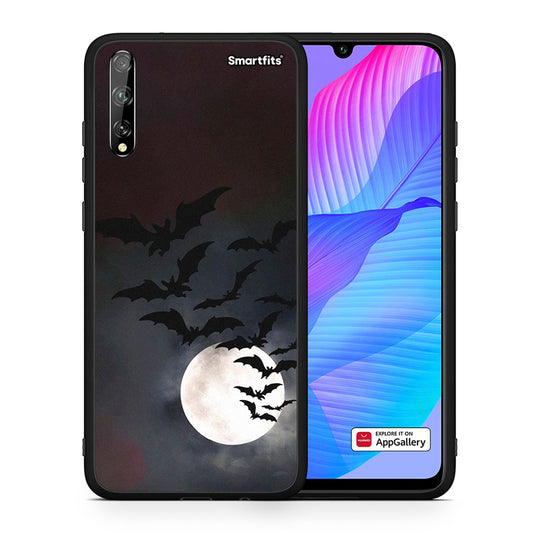 Θήκη Huawei P Smart S Halloween Bat Night από τη Smartfits με σχέδιο στο πίσω μέρος και μαύρο περίβλημα | Huawei P Smart S Halloween Bat Night case with colorful back and black bezels