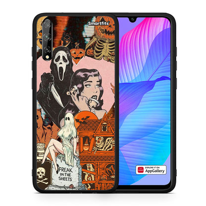 Θήκη Huawei P Smart S Halloween Collage από τη Smartfits με σχέδιο στο πίσω μέρος και μαύρο περίβλημα | Huawei P Smart S Halloween Collage case with colorful back and black bezels