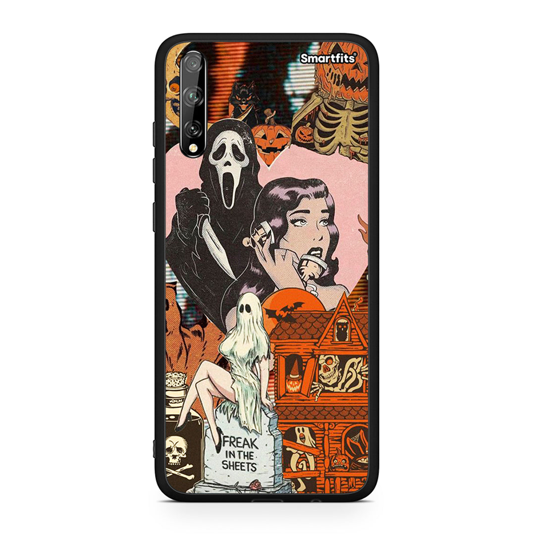 Huawei P Smart S Halloween Collage Θήκη από τη Smartfits με σχέδιο στο πίσω μέρος και μαύρο περίβλημα | Smartphone case with colorful back and black bezels by Smartfits