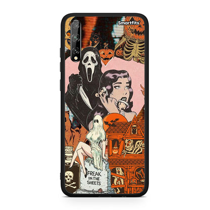 Huawei P Smart S Halloween Collage Θήκη από τη Smartfits με σχέδιο στο πίσω μέρος και μαύρο περίβλημα | Smartphone case with colorful back and black bezels by Smartfits