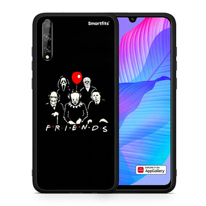 Θήκη Huawei P Smart S Halloween Friends από τη Smartfits με σχέδιο στο πίσω μέρος και μαύρο περίβλημα | Huawei P Smart S Halloween Friends case with colorful back and black bezels