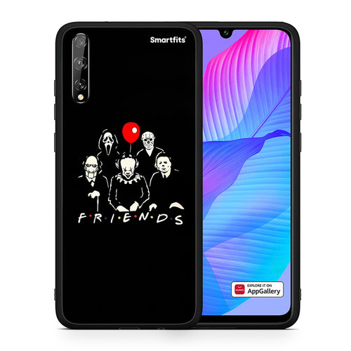 Θήκη Huawei P Smart S Halloween Friends από τη Smartfits με σχέδιο στο πίσω μέρος και μαύρο περίβλημα | Huawei P Smart S Halloween Friends case with colorful back and black bezels