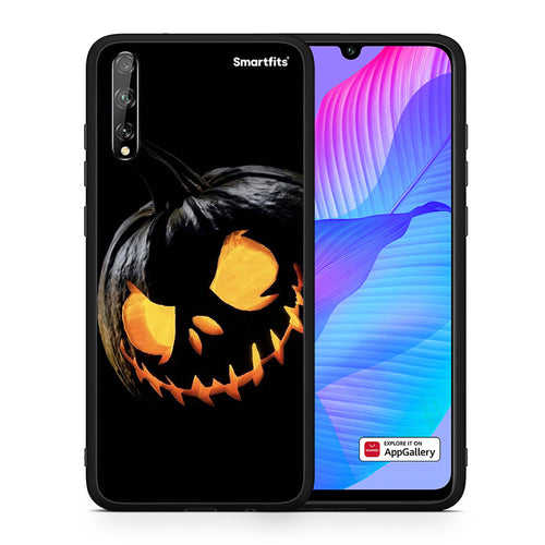Θήκη Huawei P Smart S Halloween Scary Pumpkin από τη Smartfits με σχέδιο στο πίσω μέρος και μαύρο περίβλημα | Huawei P Smart S Halloween Scary Pumpkin case with colorful back and black bezels