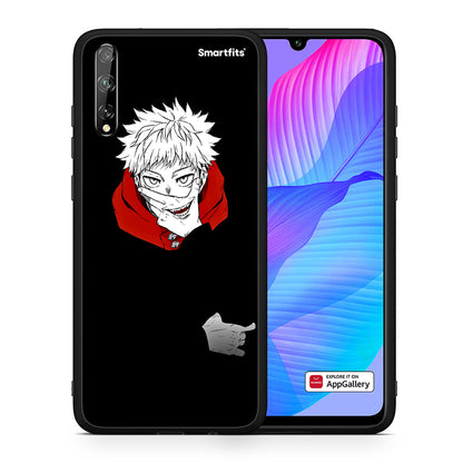 Θήκη Huawei P Smart S Itadori Anime από τη Smartfits με σχέδιο στο πίσω μέρος και μαύρο περίβλημα | Huawei P Smart S Itadori Anime case with colorful back and black bezels