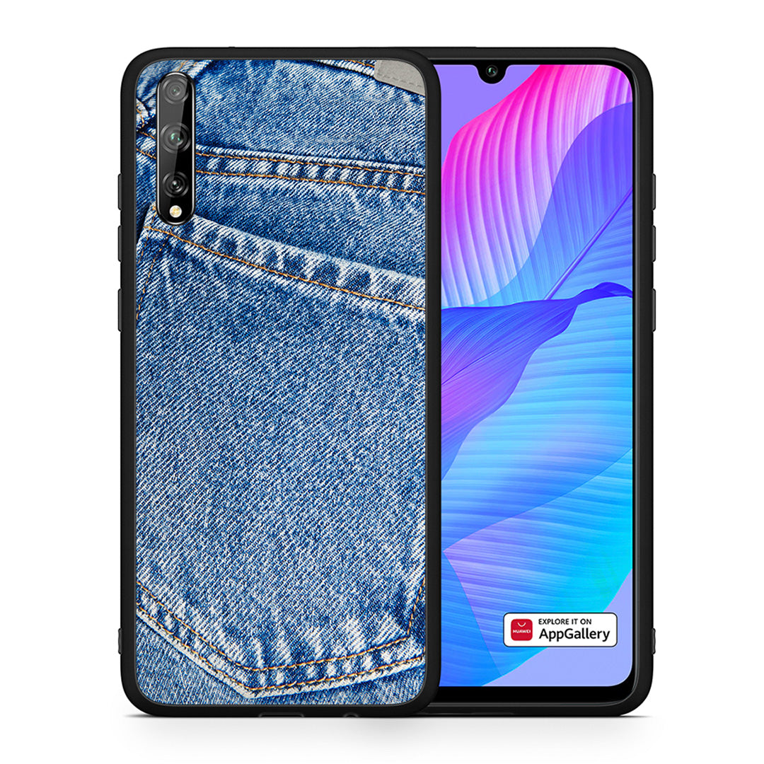 Θήκη Huawei P Smart S Jeans Pocket από τη Smartfits με σχέδιο στο πίσω μέρος και μαύρο περίβλημα | Huawei P Smart S Jeans Pocket case with colorful back and black bezels