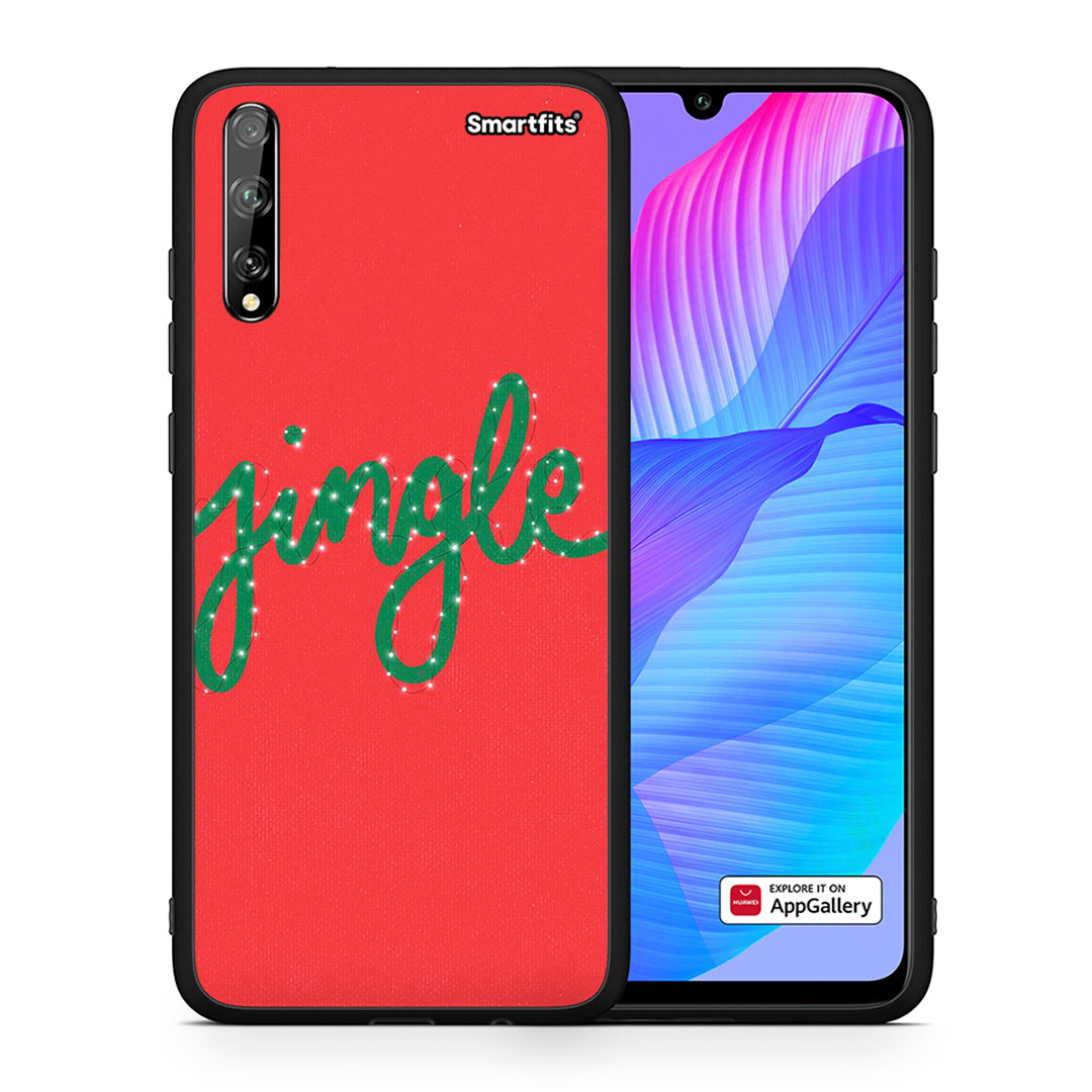 Θήκη Huawei P Smart S Jingle Xmas από τη Smartfits με σχέδιο στο πίσω μέρος και μαύρο περίβλημα | Huawei P Smart S Jingle Xmas case with colorful back and black bezels