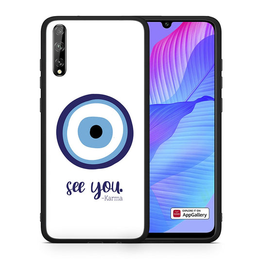 Θήκη Huawei P Smart S Karma Says από τη Smartfits με σχέδιο στο πίσω μέρος και μαύρο περίβλημα | Huawei P Smart S Karma Says case with colorful back and black bezels