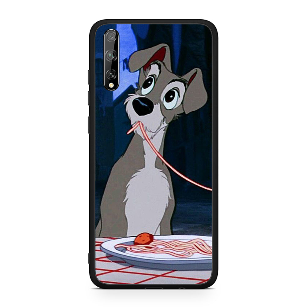 Huawei P Smart S Lady And Tramp 1 Θήκη Αγίου Βαλεντίνου από τη Smartfits με σχέδιο στο πίσω μέρος και μαύρο περίβλημα | Smartphone case with colorful back and black bezels by Smartfits