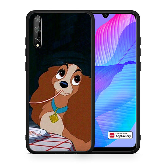 Θήκη Αγίου Βαλεντίνου Huawei P Smart S Lady And Tramp 2 από τη Smartfits με σχέδιο στο πίσω μέρος και μαύρο περίβλημα | Huawei P Smart S Lady And Tramp 2 case with colorful back and black bezels