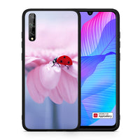 Thumbnail for Θήκη Huawei P Smart S Ladybug Flower από τη Smartfits με σχέδιο στο πίσω μέρος και μαύρο περίβλημα | Huawei P Smart S Ladybug Flower case with colorful back and black bezels