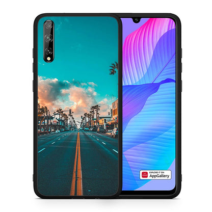 Θήκη Huawei P Smart S City Landscape από τη Smartfits με σχέδιο στο πίσω μέρος και μαύρο περίβλημα | Huawei P Smart S City Landscape case with colorful back and black bezels