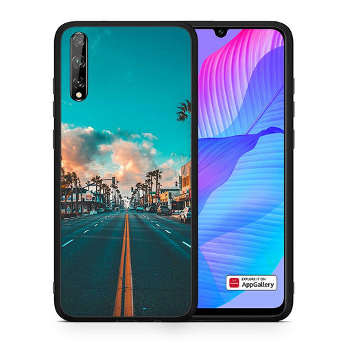 Θήκη Huawei P Smart S City Landscape από τη Smartfits με σχέδιο στο πίσω μέρος και μαύρο περίβλημα | Huawei P Smart S City Landscape case with colorful back and black bezels