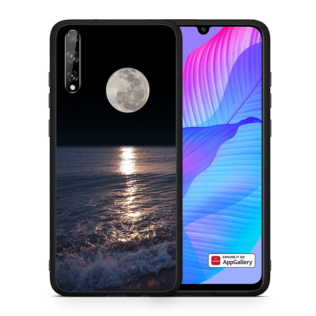 Θήκη Huawei P Smart S Moon Landscape από τη Smartfits με σχέδιο στο πίσω μέρος και μαύρο περίβλημα | Huawei P Smart S Moon Landscape case with colorful back and black bezels