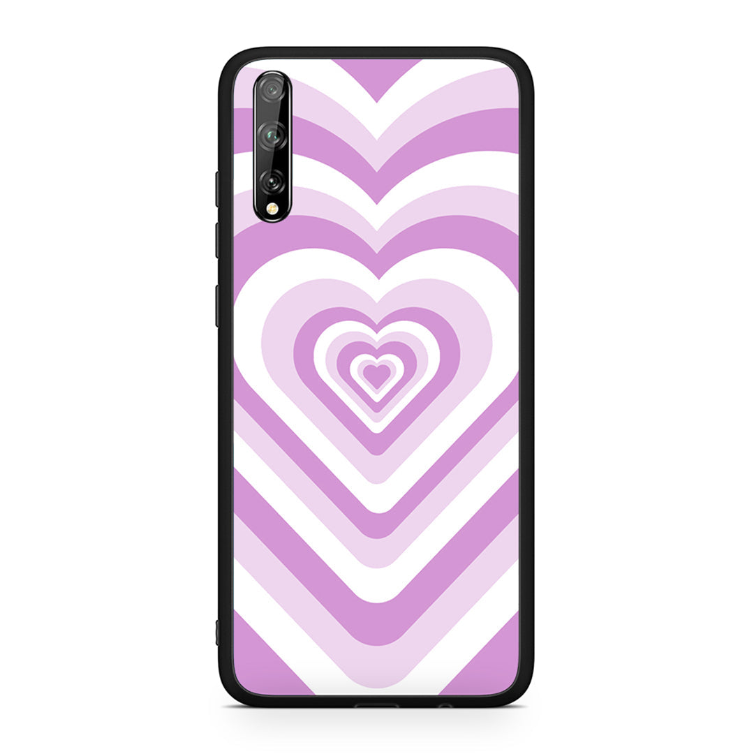 Huawei P Smart S Lilac Hearts θήκη από τη Smartfits με σχέδιο στο πίσω μέρος και μαύρο περίβλημα | Smartphone case with colorful back and black bezels by Smartfits