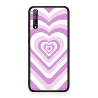 Thumbnail for Huawei P Smart S Lilac Hearts θήκη από τη Smartfits με σχέδιο στο πίσω μέρος και μαύρο περίβλημα | Smartphone case with colorful back and black bezels by Smartfits