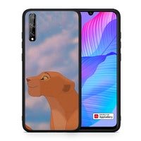 Thumbnail for Θήκη Αγίου Βαλεντίνου Huawei P Smart S Lion Love 2 από τη Smartfits με σχέδιο στο πίσω μέρος και μαύρο περίβλημα | Huawei P Smart S Lion Love 2 case with colorful back and black bezels