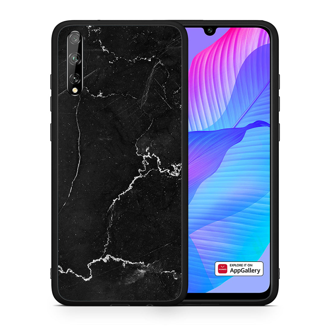 Θήκη Huawei P Smart S Marble Black από τη Smartfits με σχέδιο στο πίσω μέρος και μαύρο περίβλημα | Huawei P Smart S Marble Black case with colorful back and black bezels