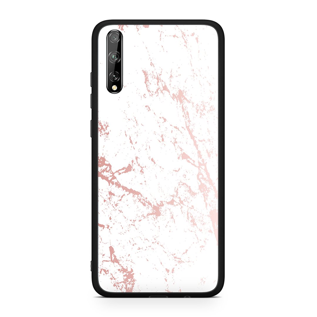 Huawei P Smart S Pink Splash Marble θήκη από τη Smartfits με σχέδιο στο πίσω μέρος και μαύρο περίβλημα | Smartphone case with colorful back and black bezels by Smartfits