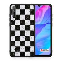 Thumbnail for Θήκη Huawei P Smart S Square Geometric Marble από τη Smartfits με σχέδιο στο πίσω μέρος και μαύρο περίβλημα | Huawei P Smart S Square Geometric Marble case with colorful back and black bezels