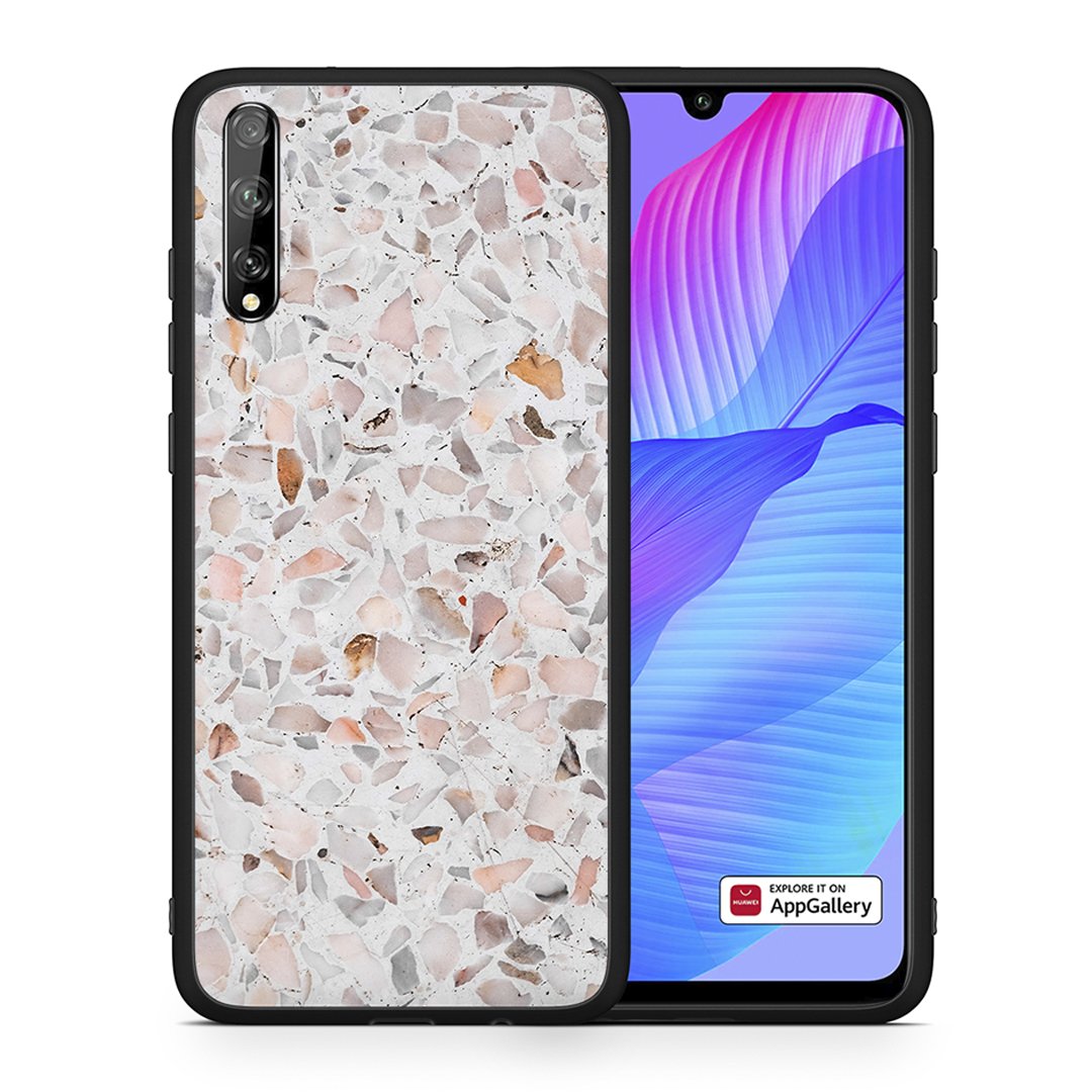 Θήκη Huawei P Smart S Marble Terrazzo από τη Smartfits με σχέδιο στο πίσω μέρος και μαύρο περίβλημα | Huawei P Smart S Marble Terrazzo case with colorful back and black bezels