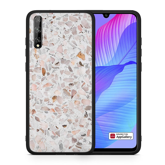 Θήκη Huawei P Smart S Marble Terrazzo από τη Smartfits με σχέδιο στο πίσω μέρος και μαύρο περίβλημα | Huawei P Smart S Marble Terrazzo case with colorful back and black bezels