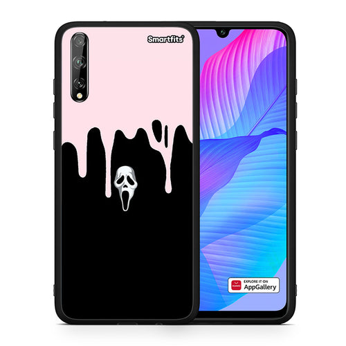 Θήκη Huawei P Smart S Melting Halloween Mask από τη Smartfits με σχέδιο στο πίσω μέρος και μαύρο περίβλημα | Huawei P Smart S Melting Halloween Mask case with colorful back and black bezels