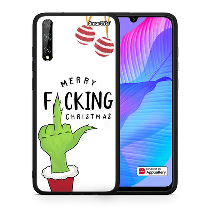 Θήκη Huawei P Smart S Merry F Xmas από τη Smartfits με σχέδιο στο πίσω μέρος και μαύρο περίβλημα | Huawei P Smart S Merry F Xmas case with colorful back and black bezels