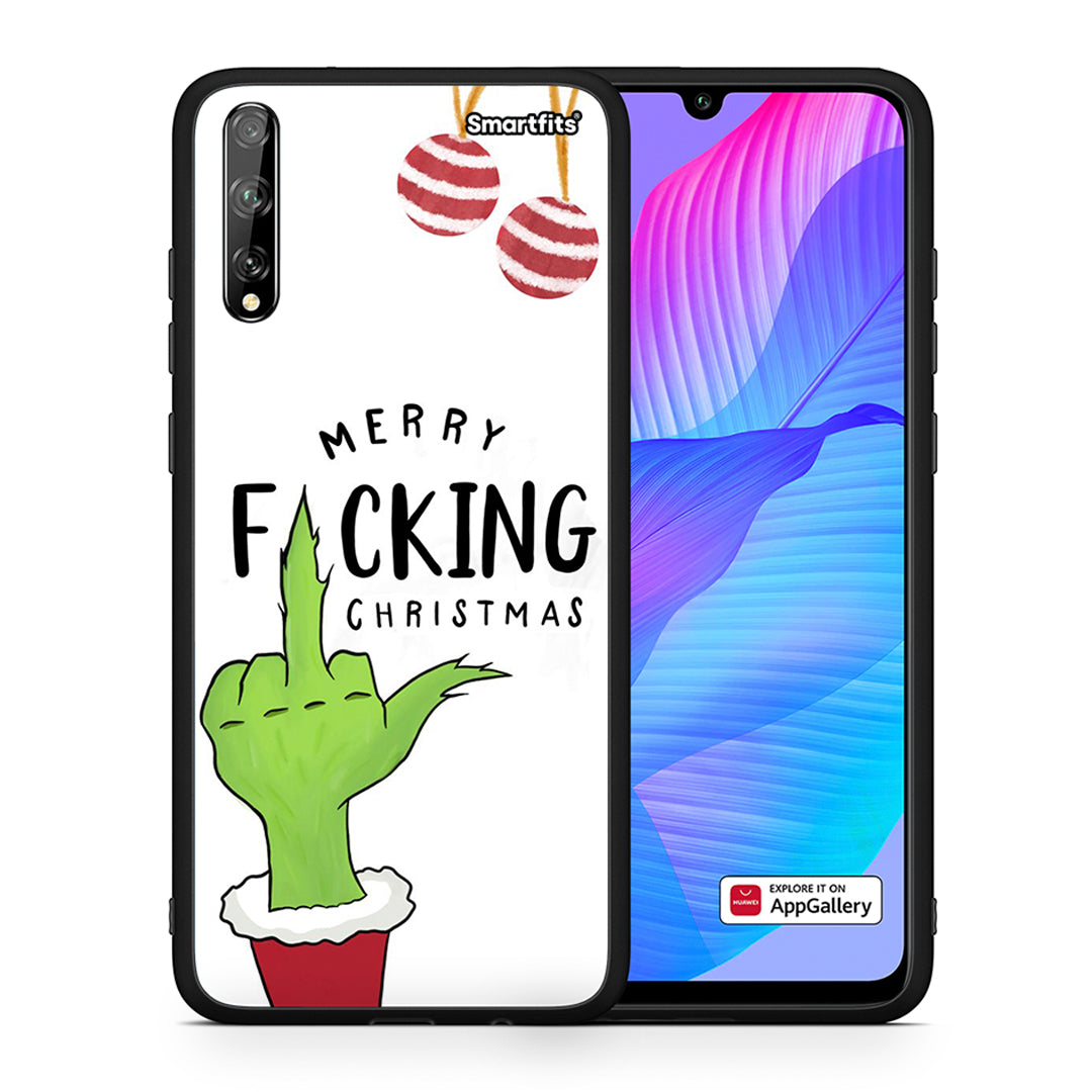 Θήκη Huawei P Smart S Merry F Xmas από τη Smartfits με σχέδιο στο πίσω μέρος και μαύρο περίβλημα | Huawei P Smart S Merry F Xmas case with colorful back and black bezels