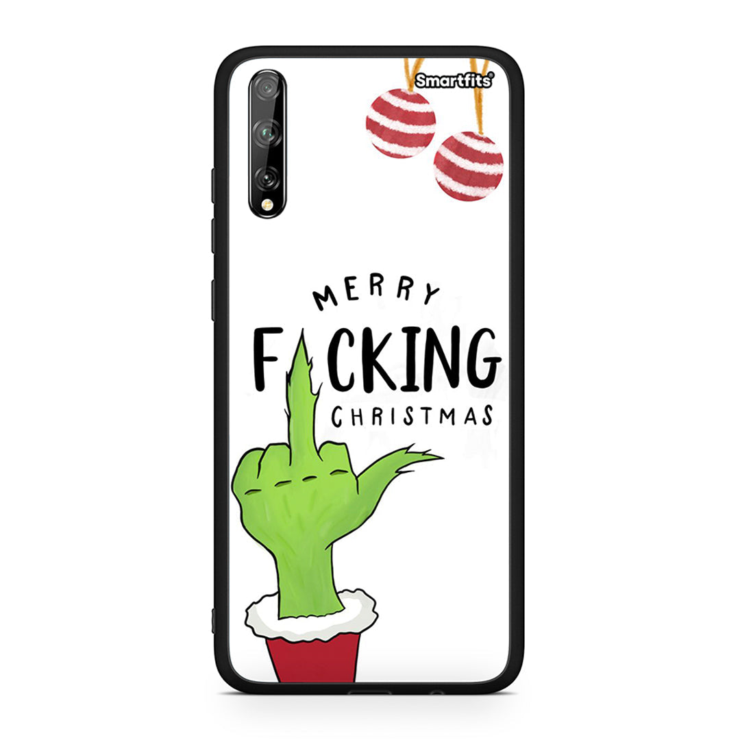 Huawei P Smart S Merry F Xmas θήκη από τη Smartfits με σχέδιο στο πίσω μέρος και μαύρο περίβλημα | Smartphone case with colorful back and black bezels by Smartfits