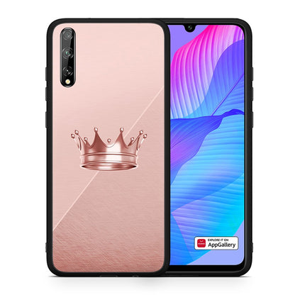 Θήκη Huawei P Smart S Crown Minimal από τη Smartfits με σχέδιο στο πίσω μέρος και μαύρο περίβλημα | Huawei P Smart S Crown Minimal case with colorful back and black bezels