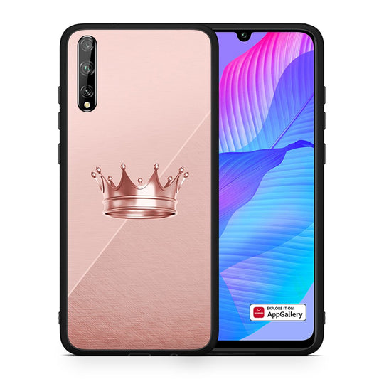 Θήκη Huawei P Smart S Crown Minimal από τη Smartfits με σχέδιο στο πίσω μέρος και μαύρο περίβλημα | Huawei P Smart S Crown Minimal case with colorful back and black bezels