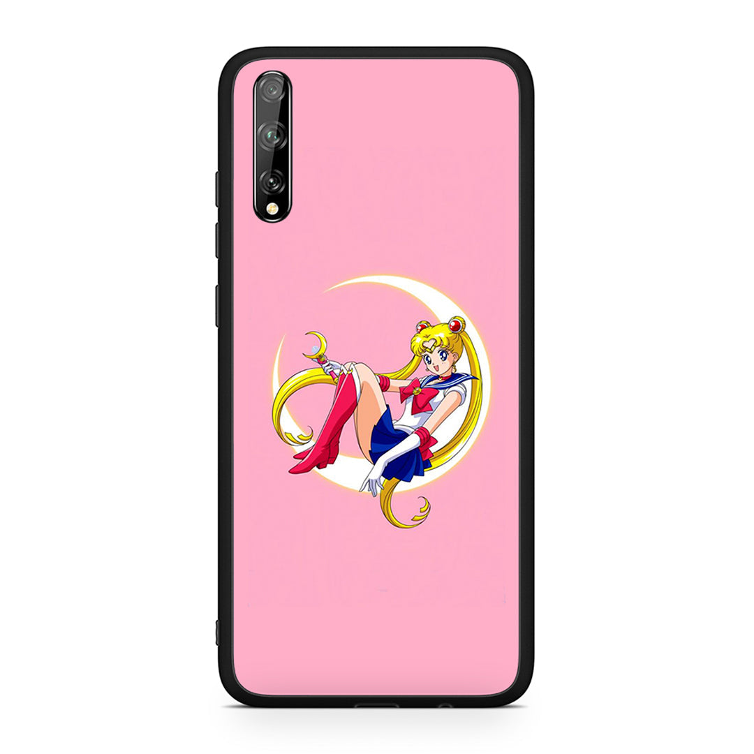 Huawei P Smart S Moon Girl θήκη από τη Smartfits με σχέδιο στο πίσω μέρος και μαύρο περίβλημα | Smartphone case with colorful back and black bezels by Smartfits